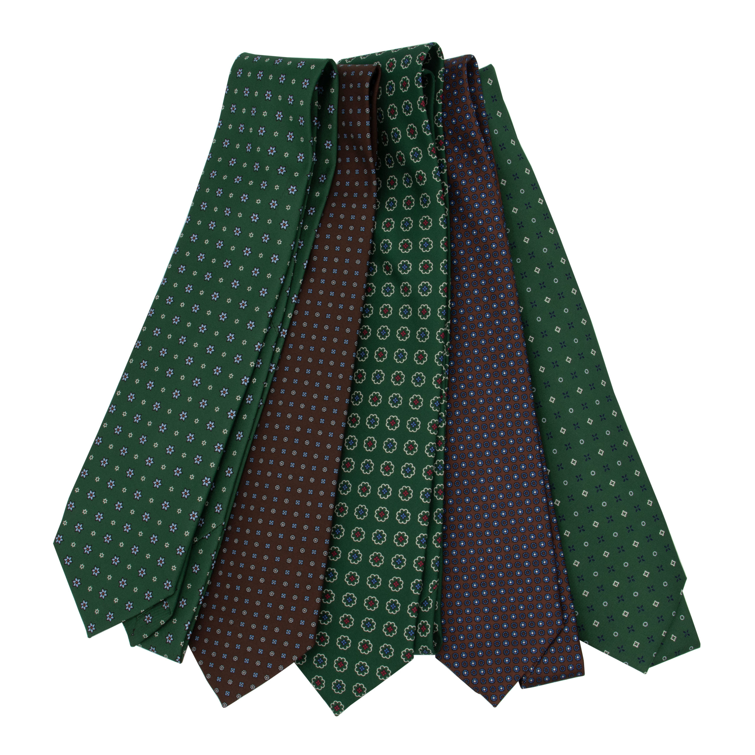 マリネッラ セッテピエゲセッテピエゲ 小紋タイ ブラウン グリーン