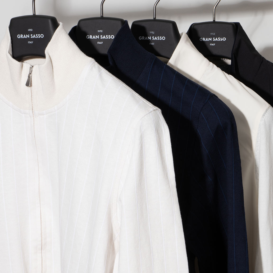 グランサッソ ブルゾン コットン オーガニックコットン リネンコットン ストライプ 